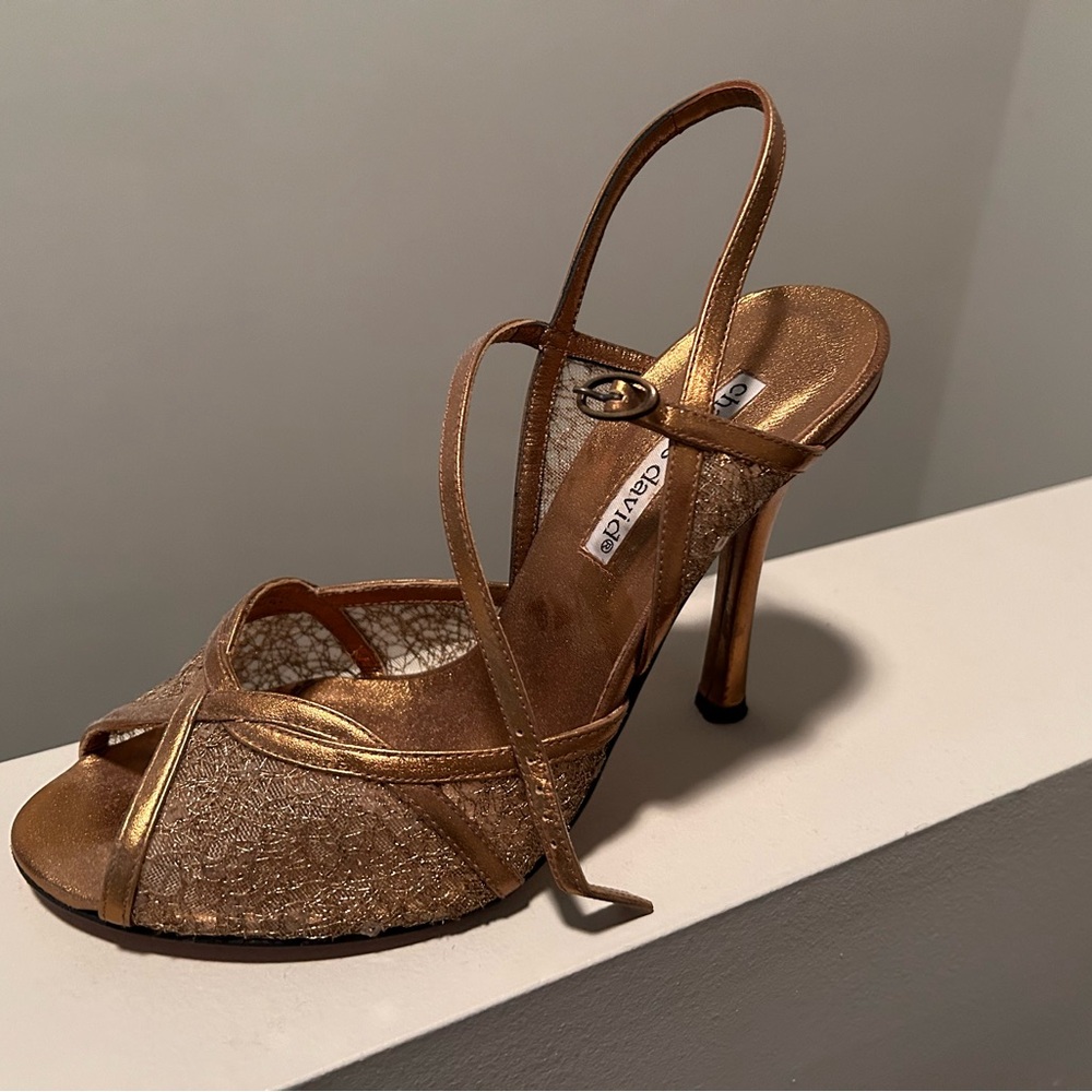 Charles David metallic heels size 7